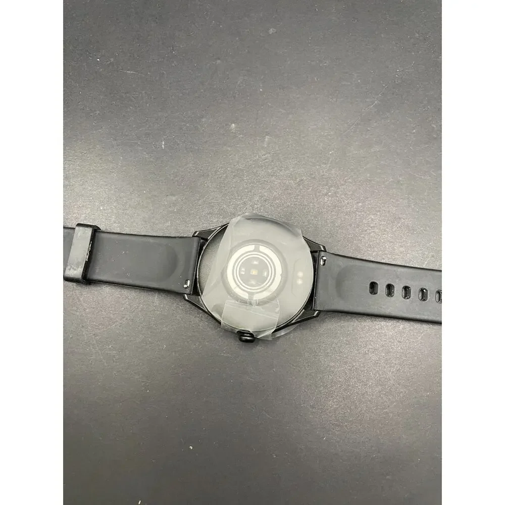 Black Smartwatch Fitness Activity Tracker Round Dial New with Protective Film